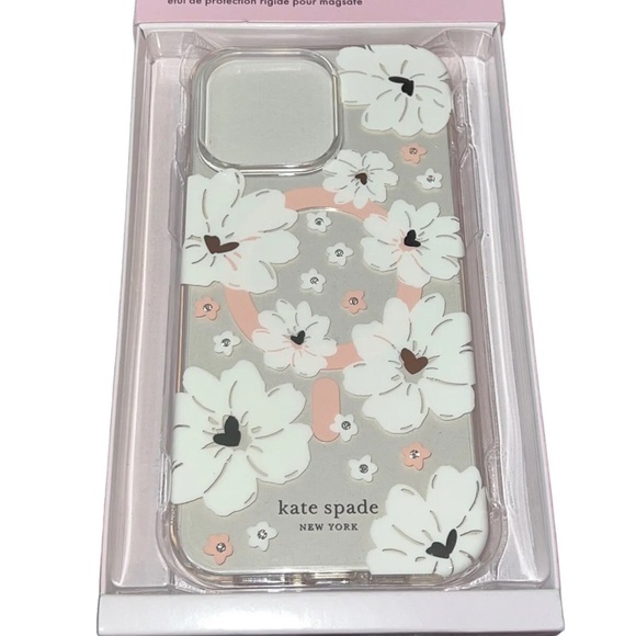 KATE SPADE Pink Heart Peony Floral MagSafe iPhone 14 PRO MAX Hard Case - Picture 9 of 9